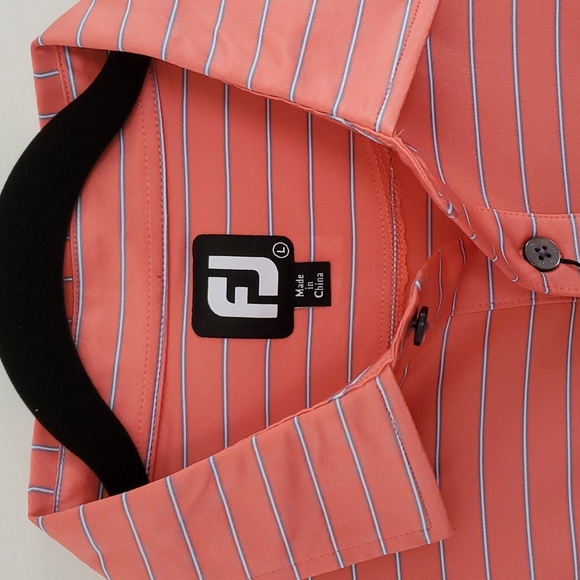Footjoy Golf Shirt - Triple Pinstripe - Picture 3 of 7